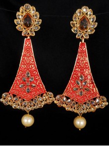 Reverse Ad Earrings With Meenakari Work